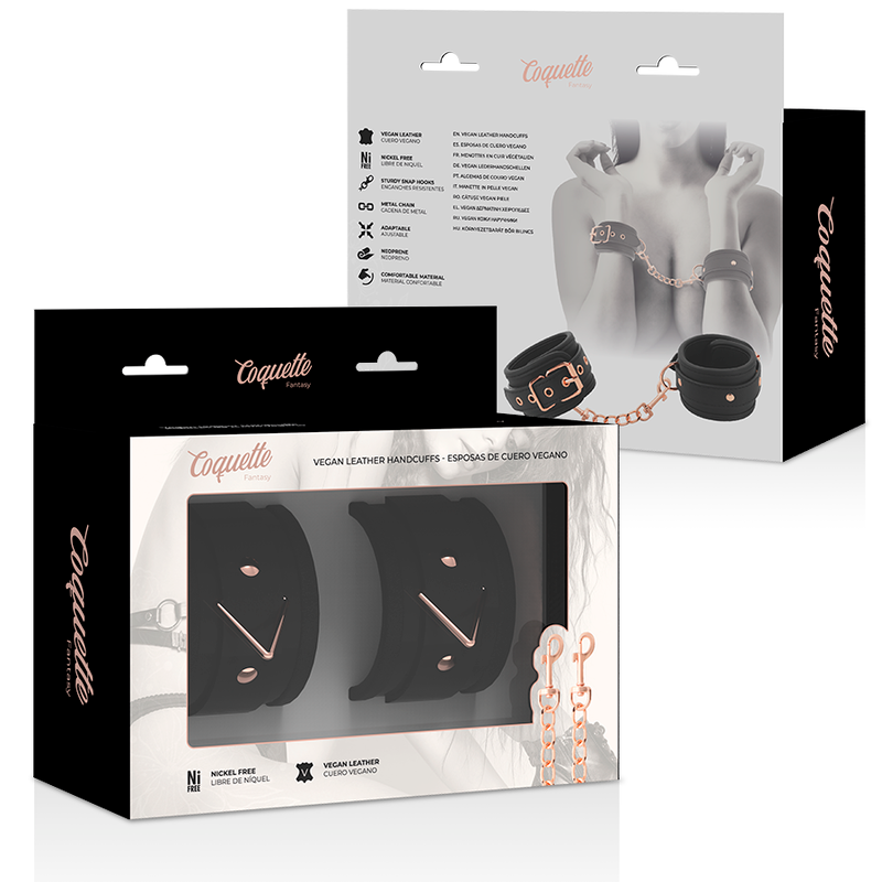 COQUETTE CHIC DESIRE - MENOTTES FANTAISIE EN CUIR VEGAN AVEC DOUBLURE EN NOPRÈNE