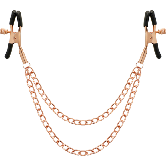 COQUETTE CHIC DESIRE - PINCES À TÉTONS FANTAISIE EN MÉTAL AVEC CHAÎNE