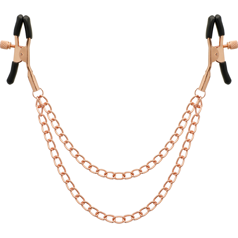 COQUETTE CHIC DESIRE - PINCES À TÉTONS FANTAISIE EN MÉTAL AVEC CHAÎNE