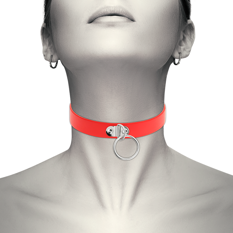 COQUETTE CHIC DESIRE - RODE VEGAN LEDEREN KETTING FETISH ACCESSOIRE VOOR VROUWEN