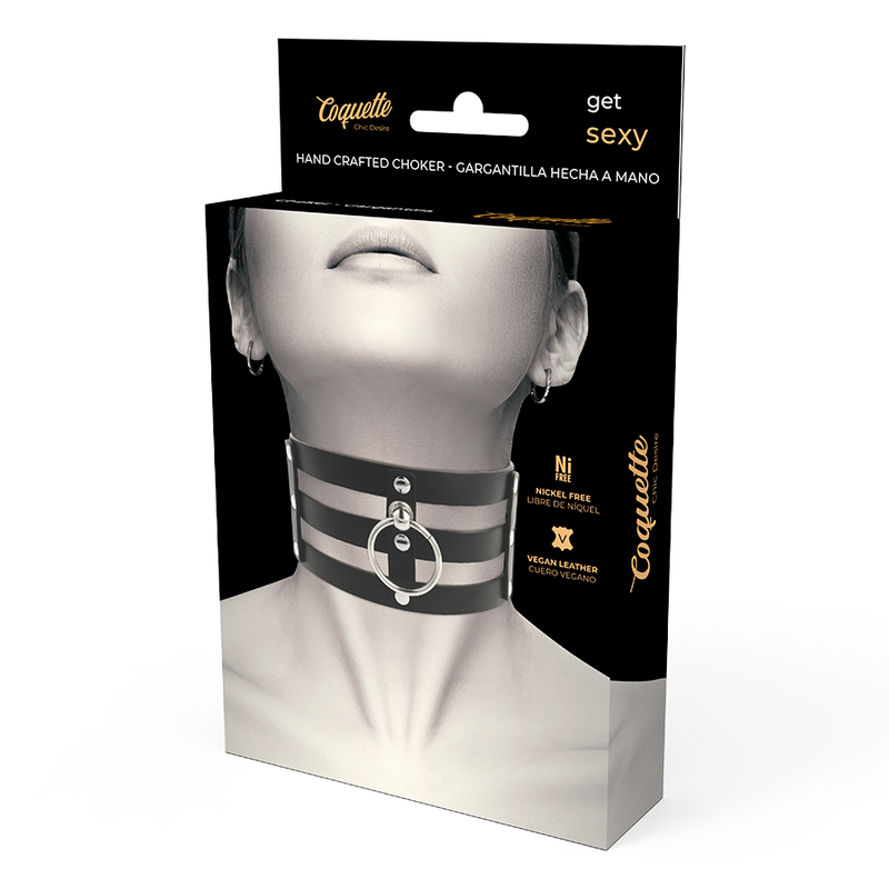 COQUETTE CHIC DESIRE - COLLIER EN CUIR VEGAN DE STYLE FÉTICHISTE