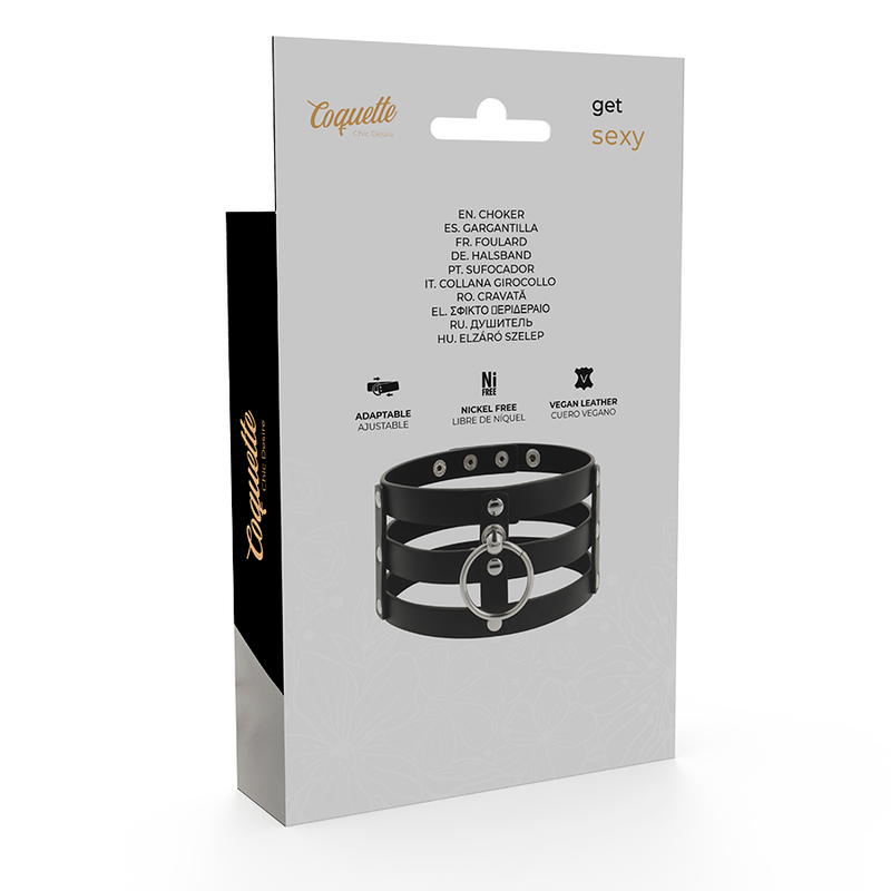 COQUETTE CHIC DESIRE - COLLIER EN CUIR VEGAN DE STYLE FÉTICHISTE