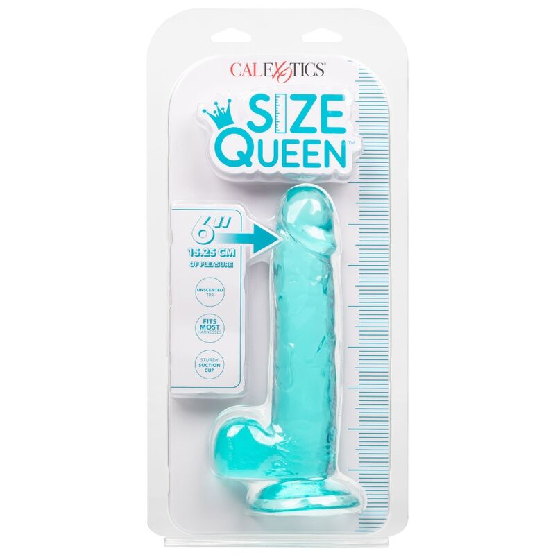 CALEXOTICS - SIZE QUEEN DILDO BLEU 15,3 CM
