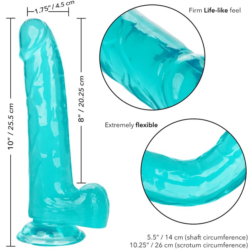 CALEXOTICS - SIZE QUEEN DILDO BLEU 20,3 CM