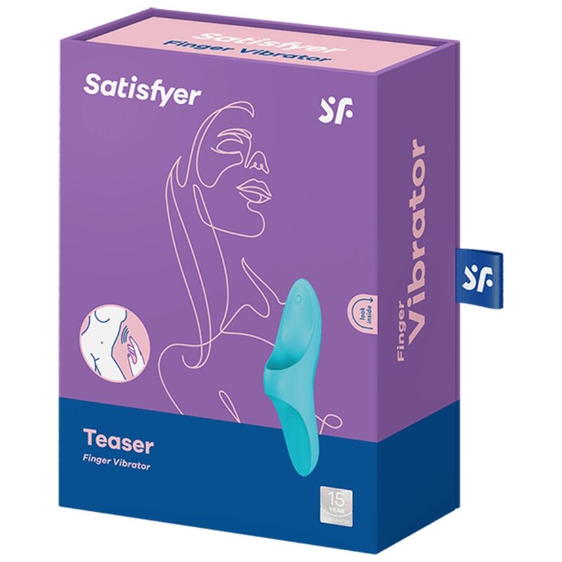 SATISFYER - TEASER VINGERVIBRATOR BLAUW LICHT