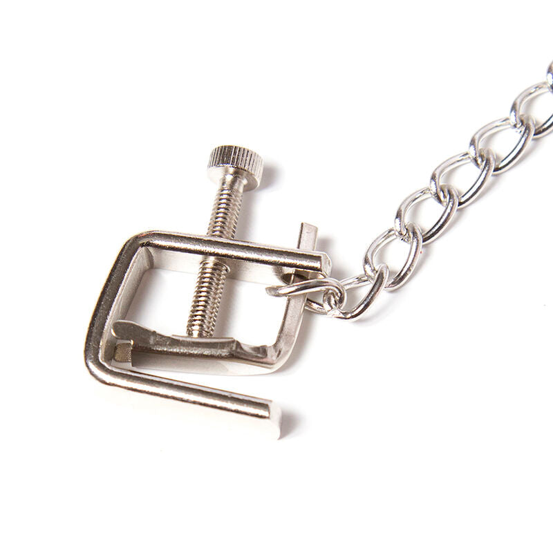 OHMAMA FETISH - METALEN SCHROEFKLEMMEN MET KETTING