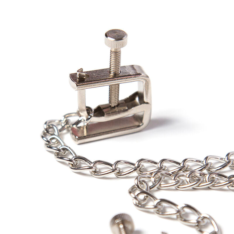 OHMAMA FETISH - METALEN SCHROEFKLEMMEN MET KETTING