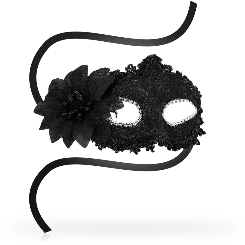 OHMAMA - ANTIZAZ MASKS SIDE FLOWER VENETIAN STYLE - BLACK