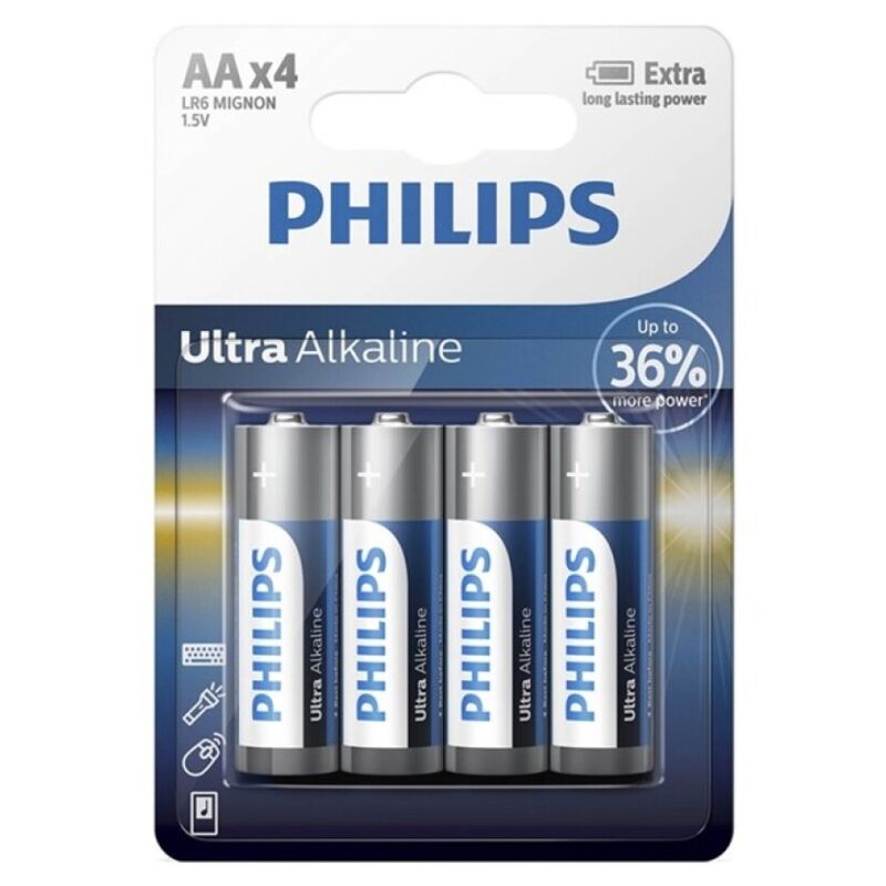 PHILIPS - PILE ULTRA ALCALINE AA LR6 4 UNITÉS