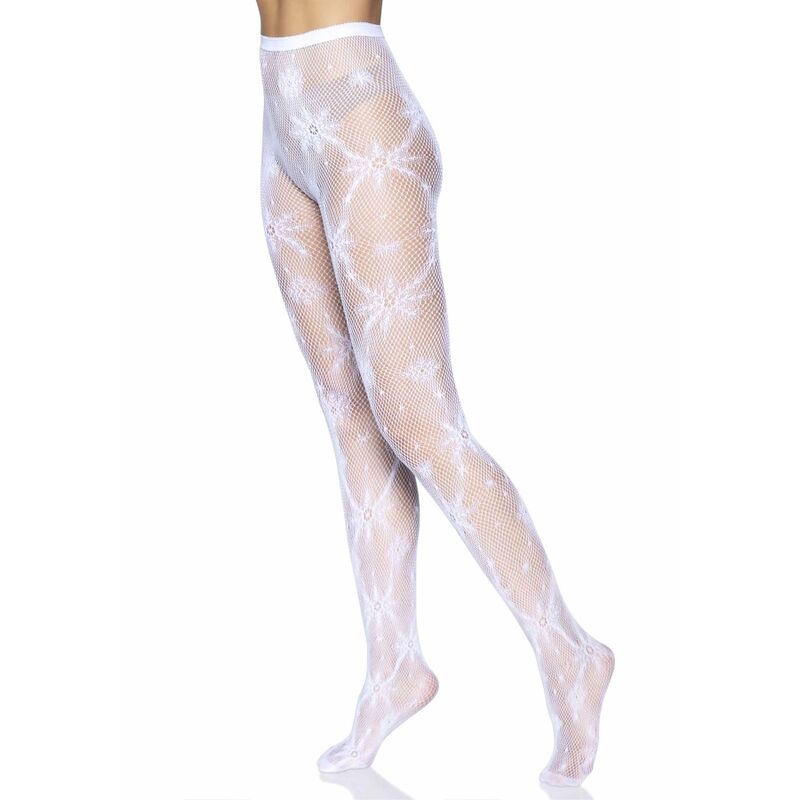LEG AVENUE - SNOWFLAKE FISHNET TIGHTS, ONE SIZE