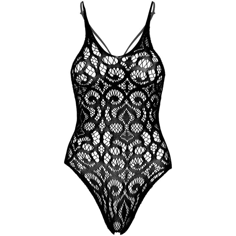 LEG AVENUE - NAADLOZE SCROLL KANT TEDDY - ZWART
