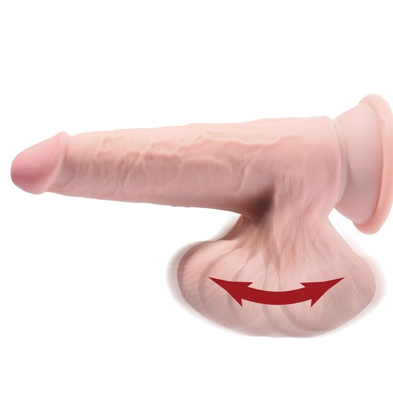 KING COCK - PLUS GODE 3D AVEC COUILLES BALANCANTES 24,5 CM PEAU CLAIRE