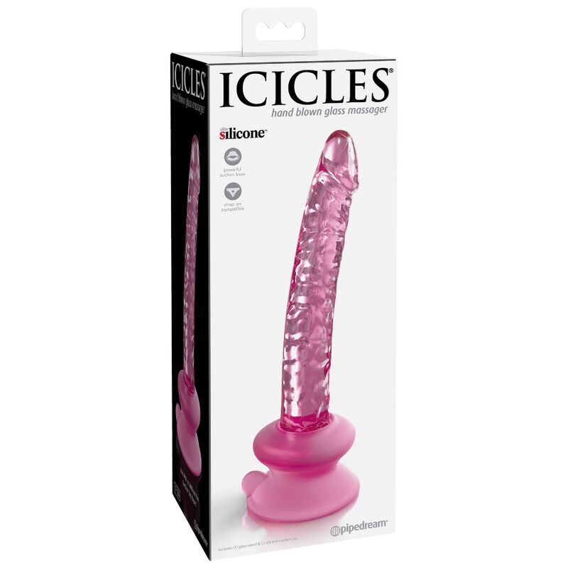 ICICLES - N° 86 GODE EN VERRE AVEC VENTOUSE
