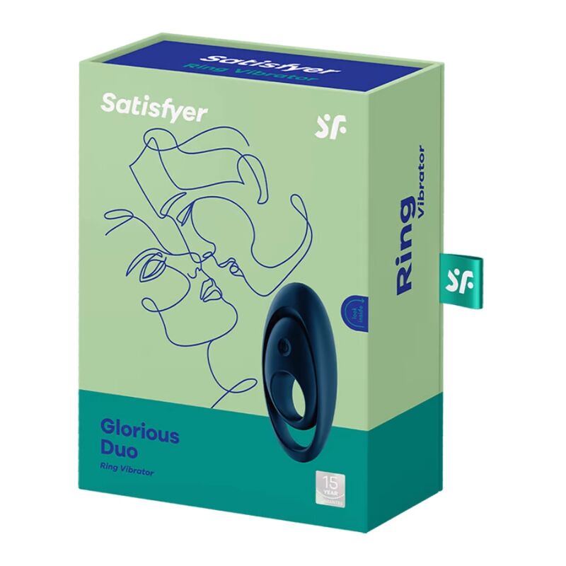 SATISFYER - GLORIOUS DUO RING VIBRATEUR BLEU