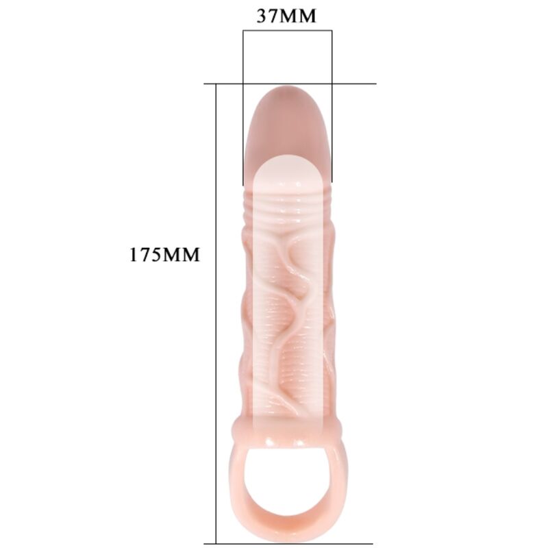 BAILE - PENISVERLENGINGSMOUWEN MET BAND VOOR TESTIKELEN 13,5 CM