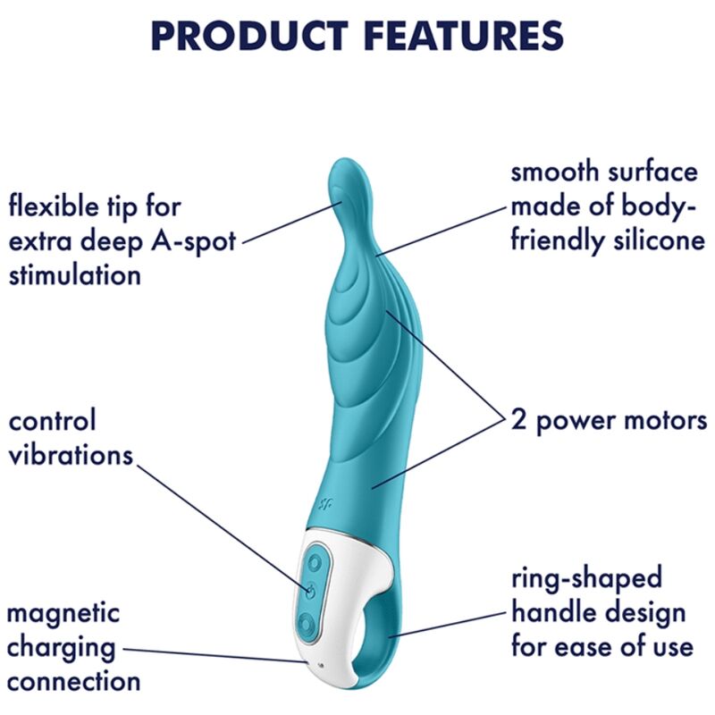 SATISFYER - AMAZING 2 ASPOT VIBRATEUR TURQUOISE