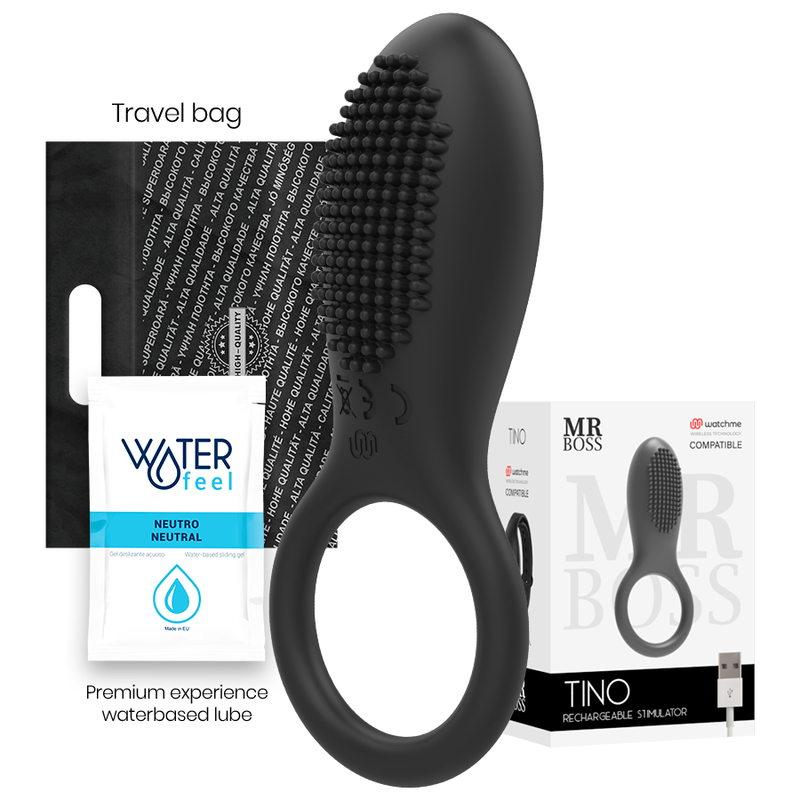 MR BOSS - BAGUE STIMULATRICE TINO COMPATIBLE AVEC LA TECHNOLOGIE SANS FIL WATCHME