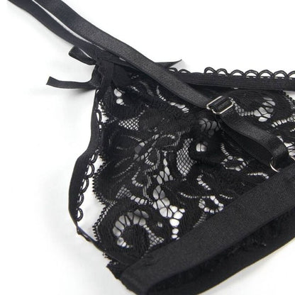 SUBBLIME - SET DREITEILIGES SET BH+ STRUMPFGÜRTEL + STRING L/XL