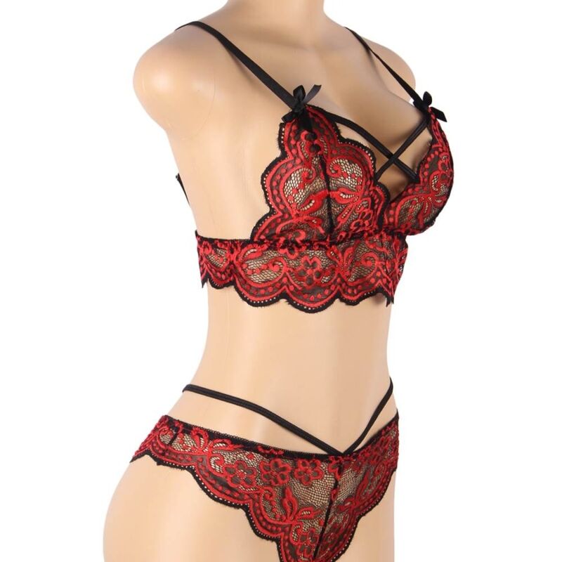 SUBBLIME - TWEEDELIGE SET KANTEN TOP EN SLIPJE L/XL
