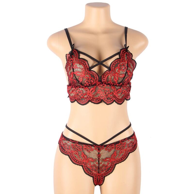 SUBBLIME - TWEEDELIGE SET KANTEN TOP EN SLIPJE L/XL