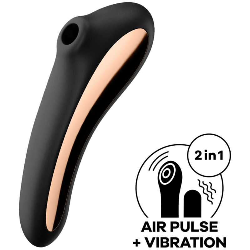 SATISFYER - VIBRATEUR À IMPULSIONS DUAL KISS AIR NOIR