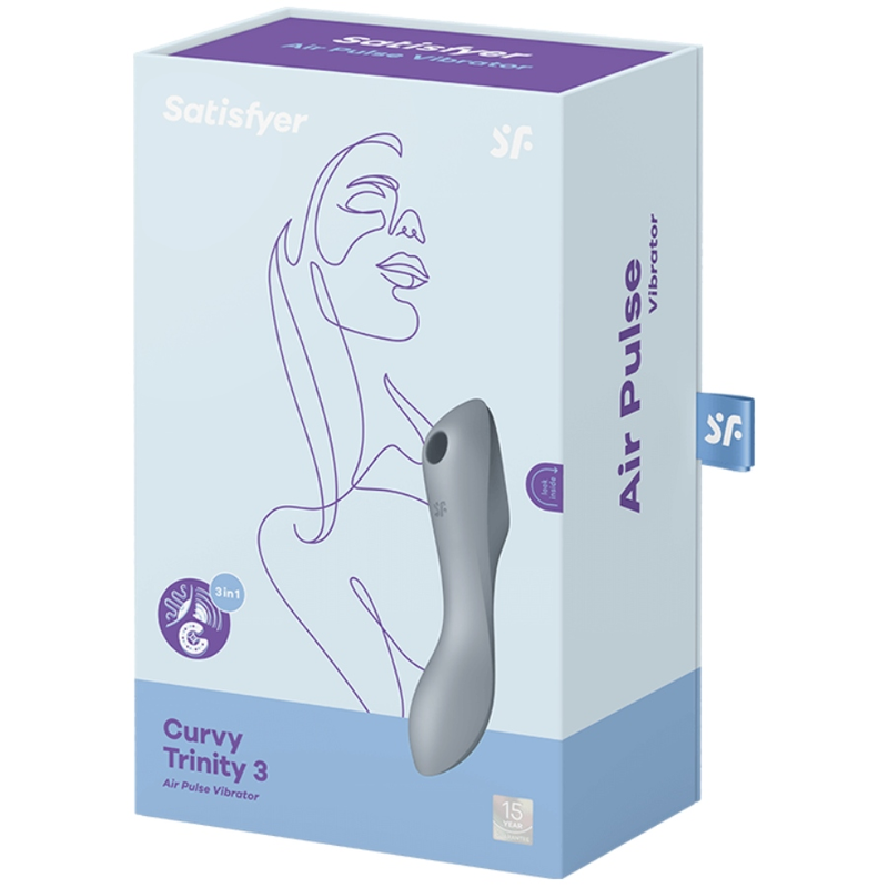 SATISFYER - CURVY TRINITY 3 AIR PULSE VIBRATOR GRAY