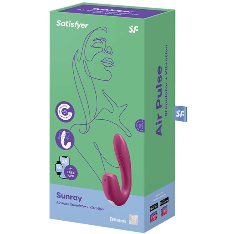 SATISFYER - APPLICATION STIMULATEUR ET VIBRATEUR SUNRAY ROUGE