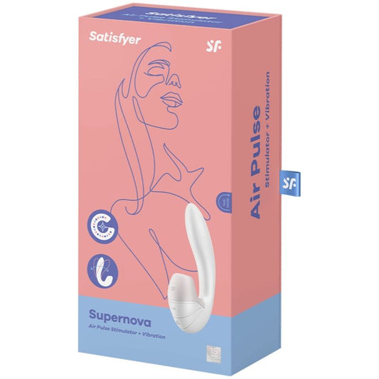 SATISFYER - STIMULATEUR À IMPULSIONS D'AIR ET VIBRATIONS SUPERNOVA ROSE