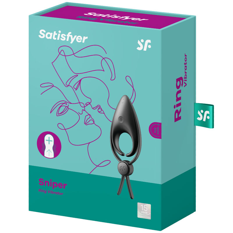SATISFYER - SNIPER RING VIBRATOR ZWART