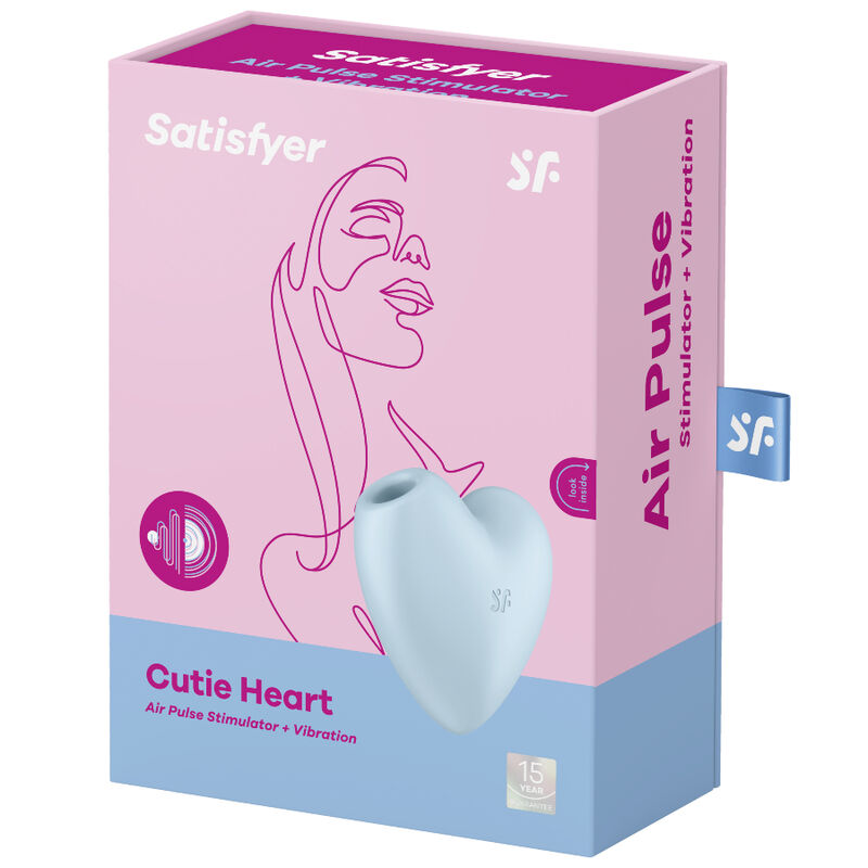SATISFYER - CUTIE HEART AIR PULSE STIMULATOR & VIBRATOR ROSA