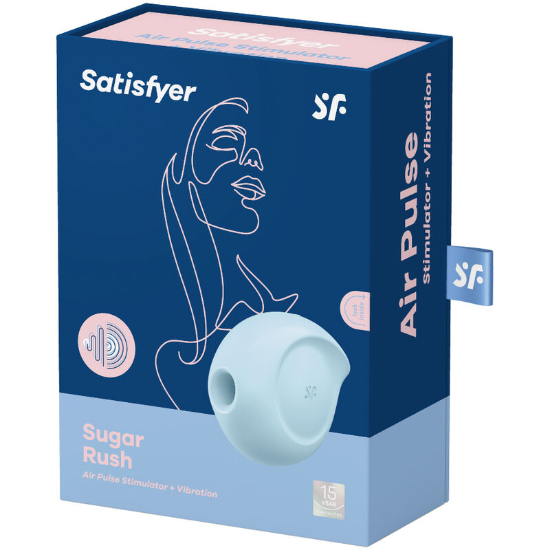 SATISFYER - STIMULATEUR ET VIBRATEUR À IMPULSIONS D'AIR SUGAR RUSH BLEU