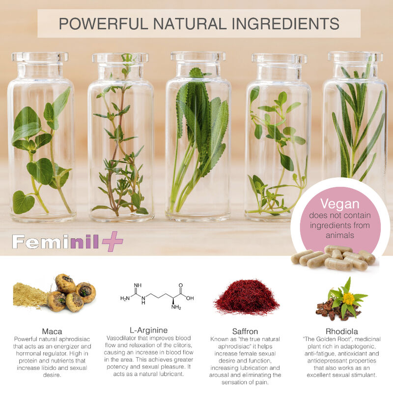 500 COSMETICS - FEMINIL+ AMPLIFICATEUR DE LIBIDO SEXUELLE FÉMININE - 30 CAPSULES