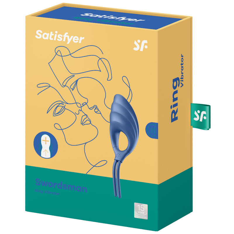 SATISFYER - SWORDSMAN RING VIBRATOR BLAUW