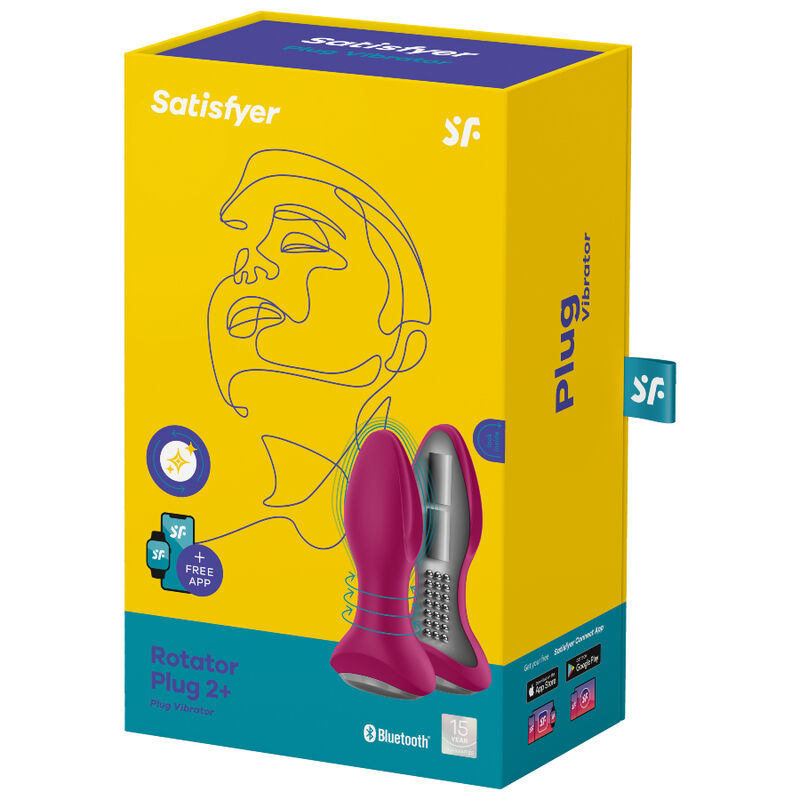 SATISFYER - ROTATOR PLUG 2+ VIBRERENDE PLUGAPP ROOD