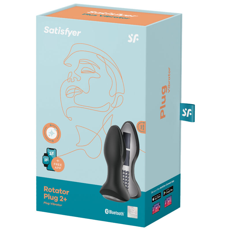 SATISFYER - ROTATOR PLUG 2+ VIBRERENDE PLUGAPP ROOD