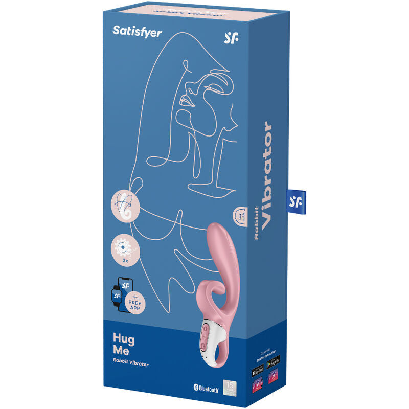 SATISFYER - VIBRATEUR HUG ME RABBIT APPLICATION BLEU