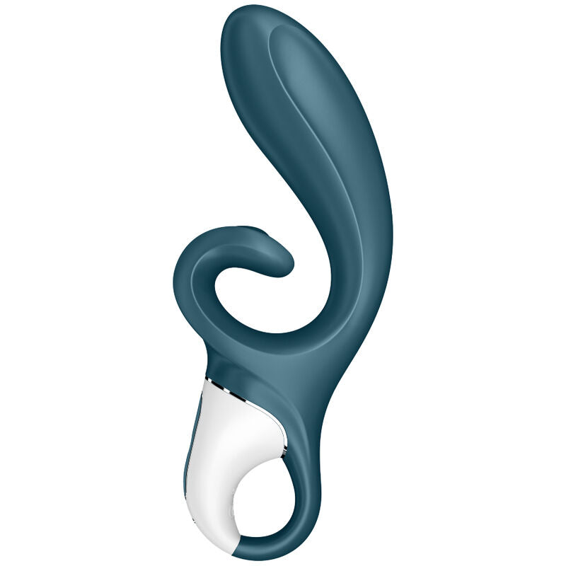 SATISFYER - VIBRATEUR HUG ME RABBIT APPLICATION BLEU