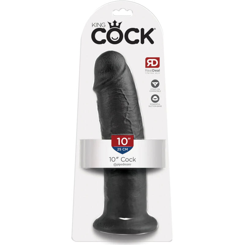 KING COCK - 10 DILDO ZWART 25 CM