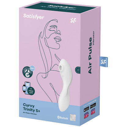 SATISFYER - CURVY TRINITY 5 AIR PULSE STIMULATOR & VIBRATOR APP BLAU