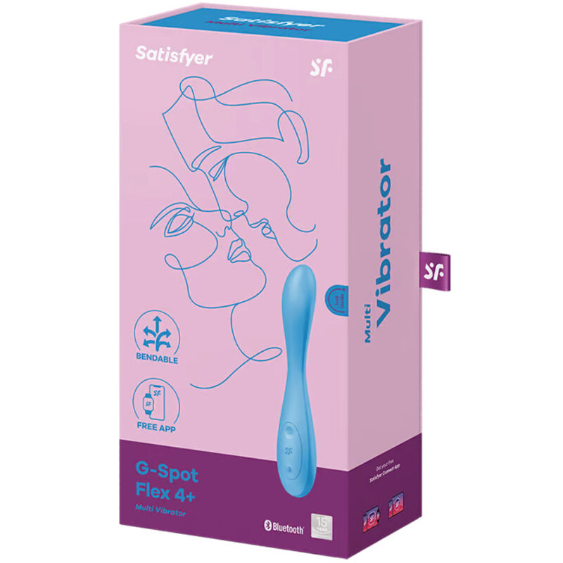 SATISFYER - G-SPOT FLEX 4+ MULTI VIBRATEUR APPLICATION BLEU