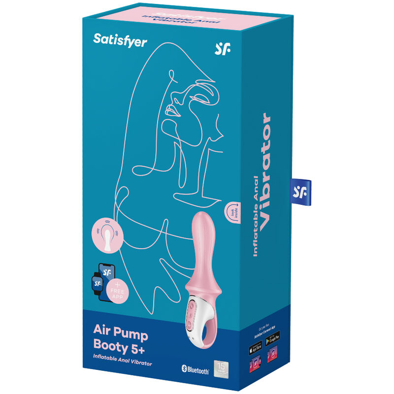 SATISFYER - AIR PUMP BOOTY 5+ INFLATABLE ANALVIBRATOR PINK