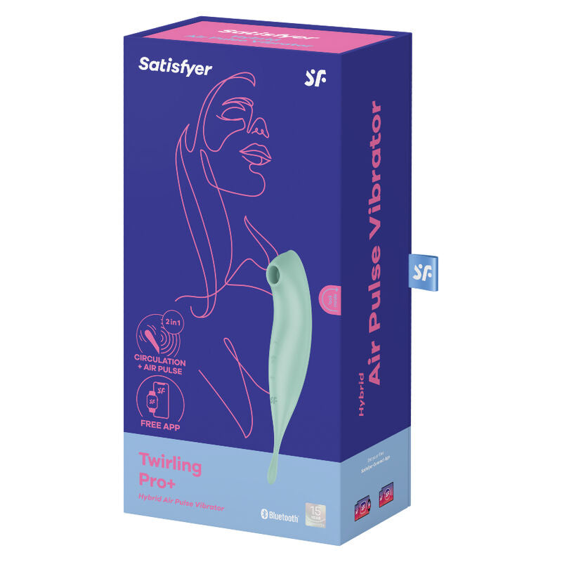 SATISFYER - TWIRLING PRO+ AIR PULSE STIMULATOR &amp; VIBRATOR APP GROEN