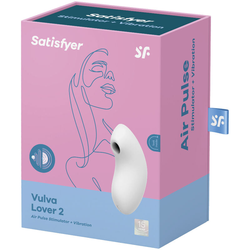 SATISFYER - VULVA LOVER 2 AIR PULSE STIMULATOR &amp; VIBRATOR WHITE