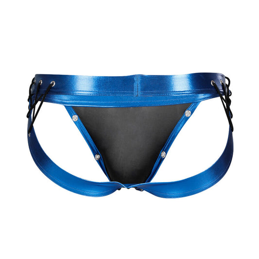 CUT4MEN - JOCKSTRAP DESIRE SIMILI CUIR BLEU XL