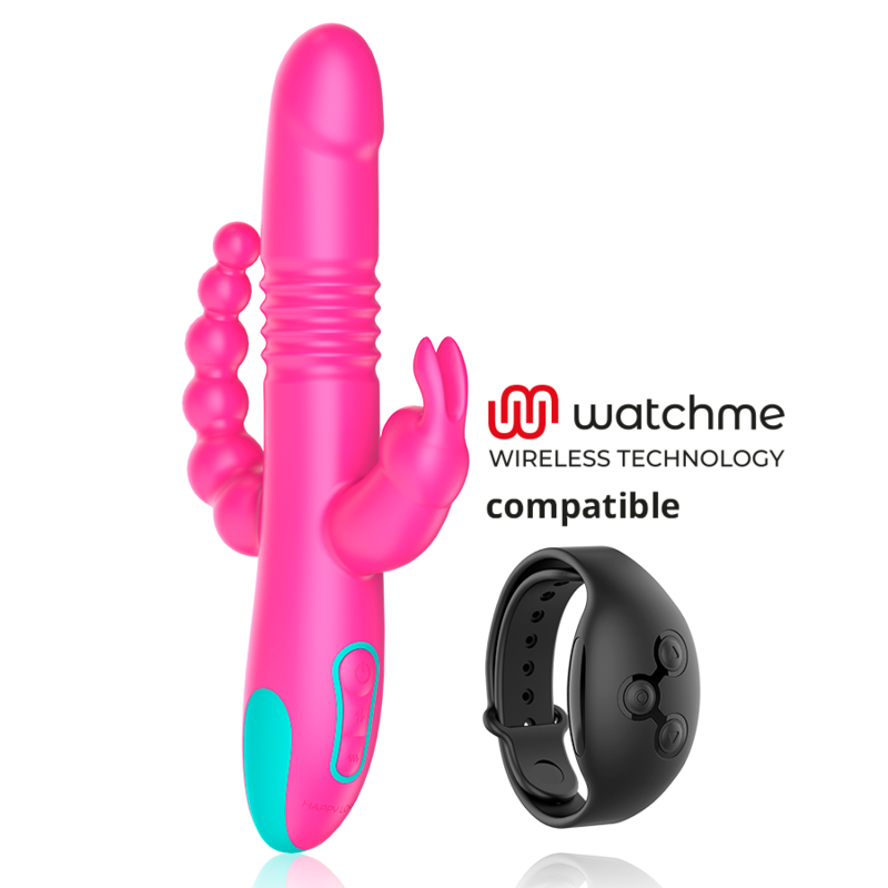 HAPPY LOKY - DONALD DRIEVOUDIGE STIMULATIE: ANAAL, G-SPOT &amp; CLITORAAL WATCHME DRAADLOZE TECHNOLOGIE COMPATIBEL