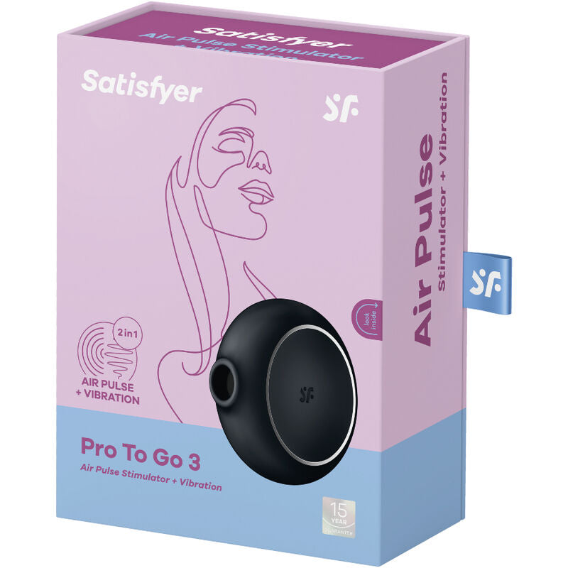 SATISFYER - PRO TO GO 3 DUBBELE LUCHTPULS STIMULATOR &amp; VIBRATOR BLAUW