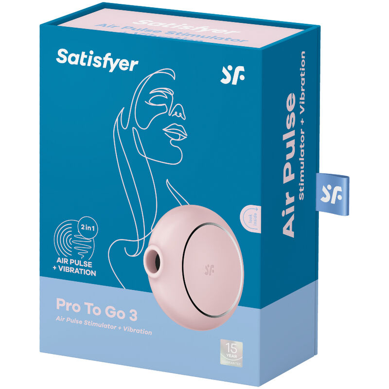 SATISFYER - PRO TO GO 3 DUBBELE LUCHTPULS STIMULATOR &amp; VIBRATOR BLAUW