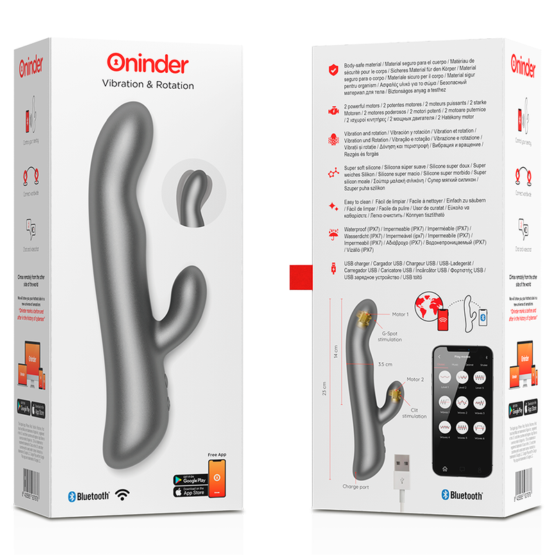 ONINDER - OSLO VIBRATIE &amp; ROTATIE ZWART - GRATIS APP