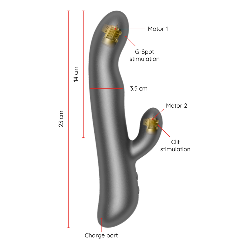 ONINDER - OSLO VIBRATIE &amp; ROTATIE ZWART - GRATIS APP