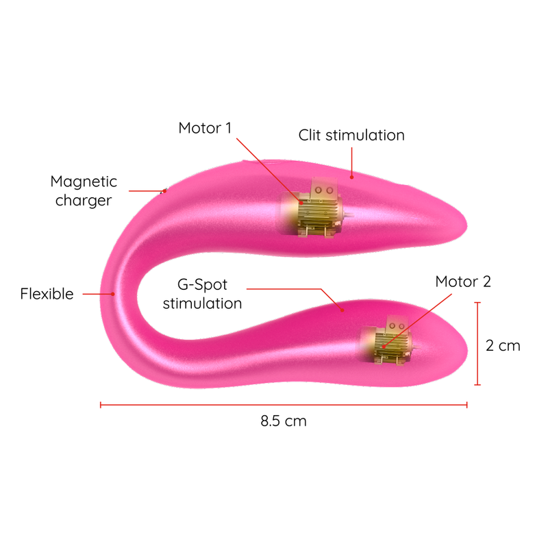 ONINDER - LISBOA G-SPOT EN CLITORALE STIMULATOR ROZE - GRATIS APP